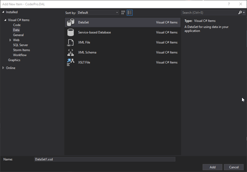 Missing Entity Framework options